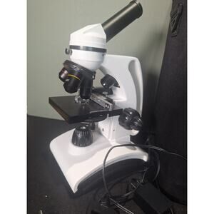 40x-400x Dual LED Compound Microscope Mechanical Stage w/ Case & Phone Mount